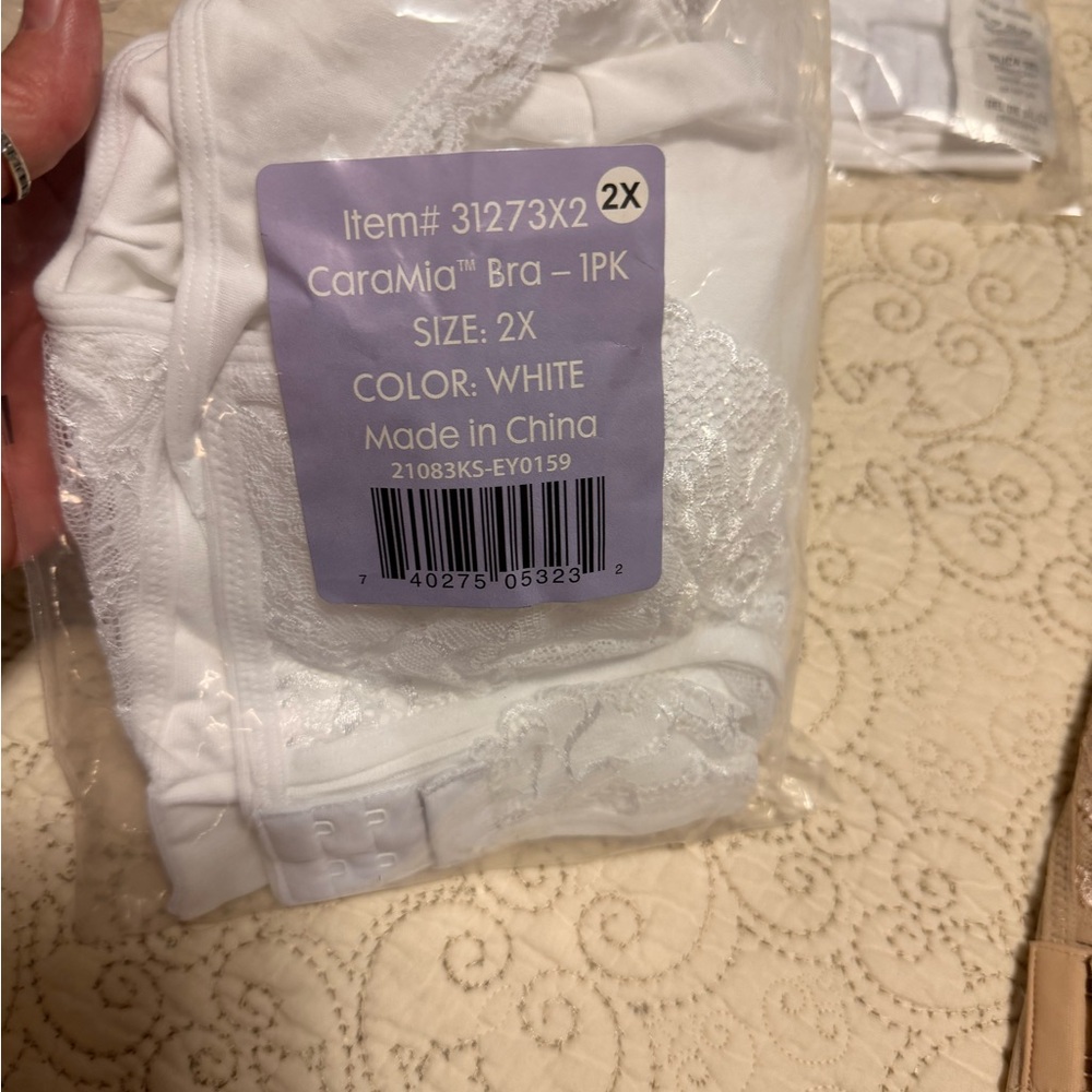 Cara Mia White Lace Bra - 2X